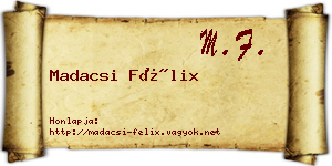 Madacsi Félix névjegykártya